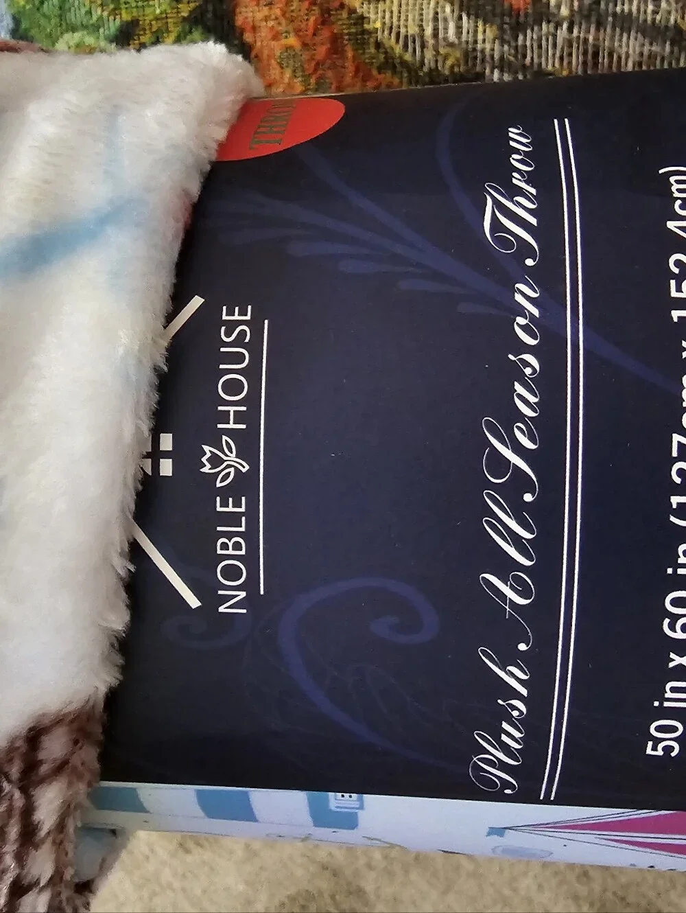 Sea Life Plush Throw Blanket - White Multi  50